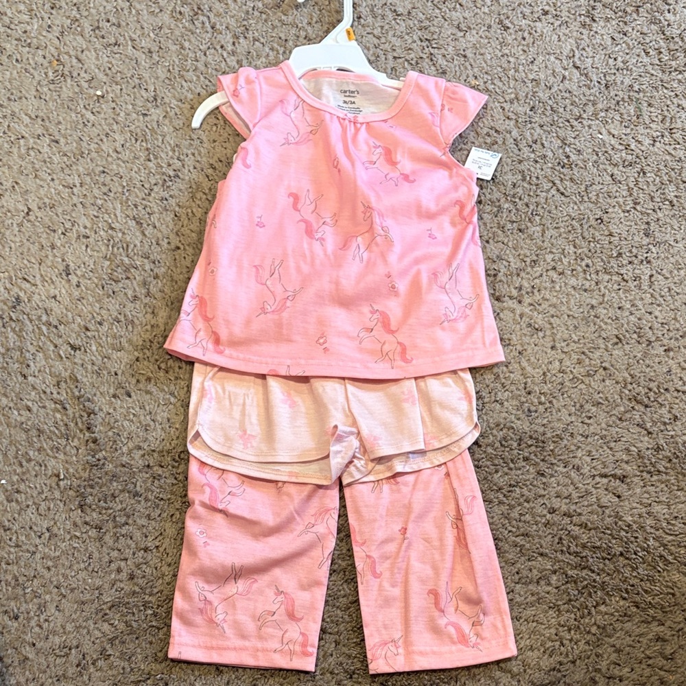 Carter's Pink Unicorn Pajama Set